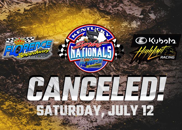 CANCELED: Saturday's Kentucky Sprint Nationals at Florence Speedway Plagued by Rain