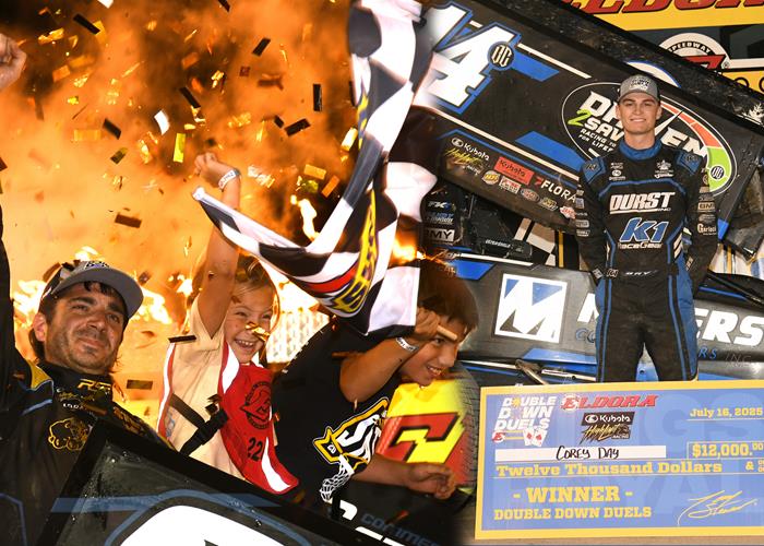DOUBLE THE DRAMA: Aaron Reutzel and Corey Day Top Double Down Duel$ Feature in Wild Wednesday Night at Eldora