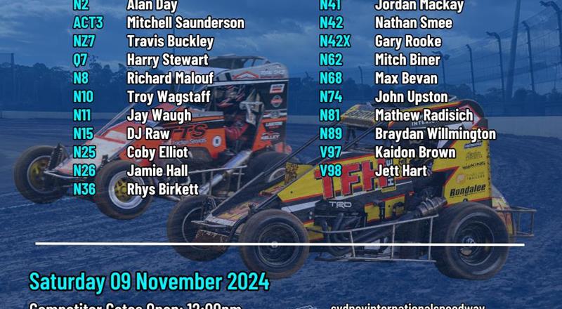 Speedcar Nominations Announced for Sydney International Speedway