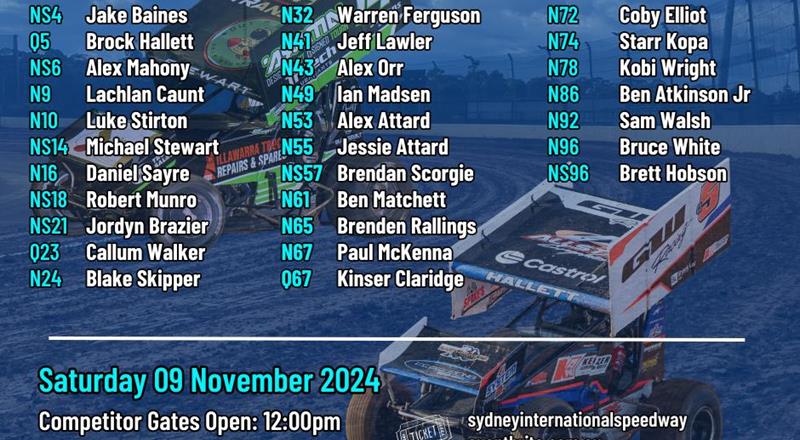 Final Sprintcar Nominations Announced for This Saturday’s Round 2