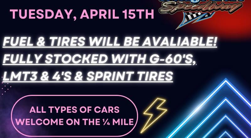THE TRACK IS READY FOR TUESDAY NIGHT PRACTICE!  THIS TUESDAY, APR