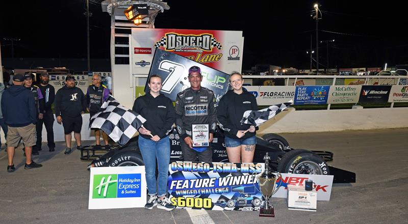 Otto Sitterly Scores Milestone 50th Oswego Supermodified Win with