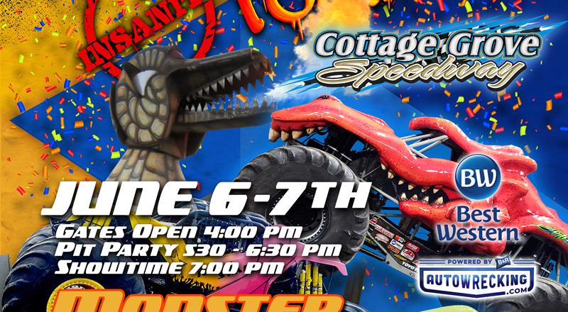 MONSTER TRUCKS & QUADS ARE COMING BACK TO COTTAGE GROVE SPEEDWAY