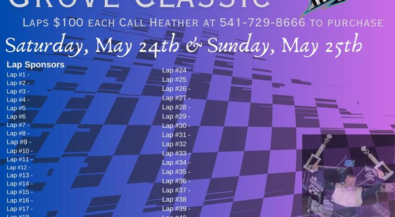 LAPS AVAILABLE FOR THE MARVIN SMITH MEMORIAL!  GET YOURS TODAY!!