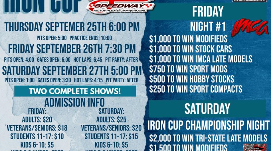 Iron Cup Friday and Saturday at Park Jefferson!!