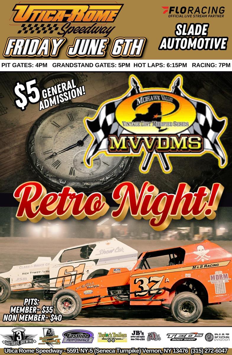 Slade Automotive presents Retro Night at Utica Rome Speedway.