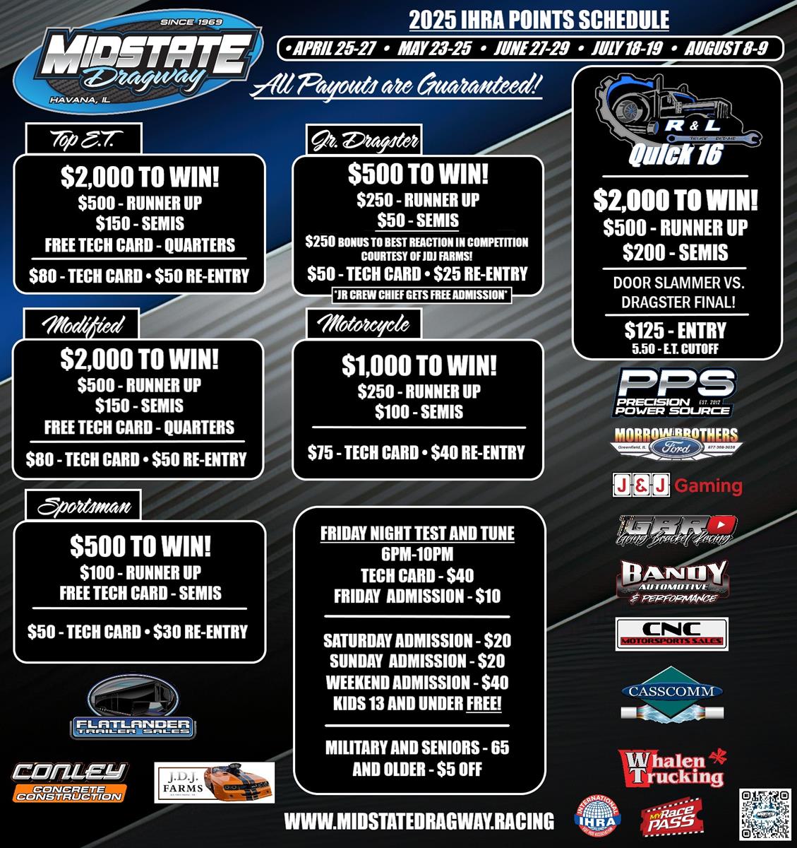 2025 IHRA POINTS RACE FLYER IS HOT OFF THE PRESS!