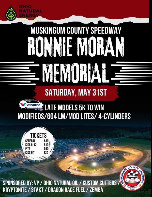Ronnie Moran Memorial Goes Saturday May 31 at Muskingum County Speedway for the Valvoline American Late Model Iron-Man Series