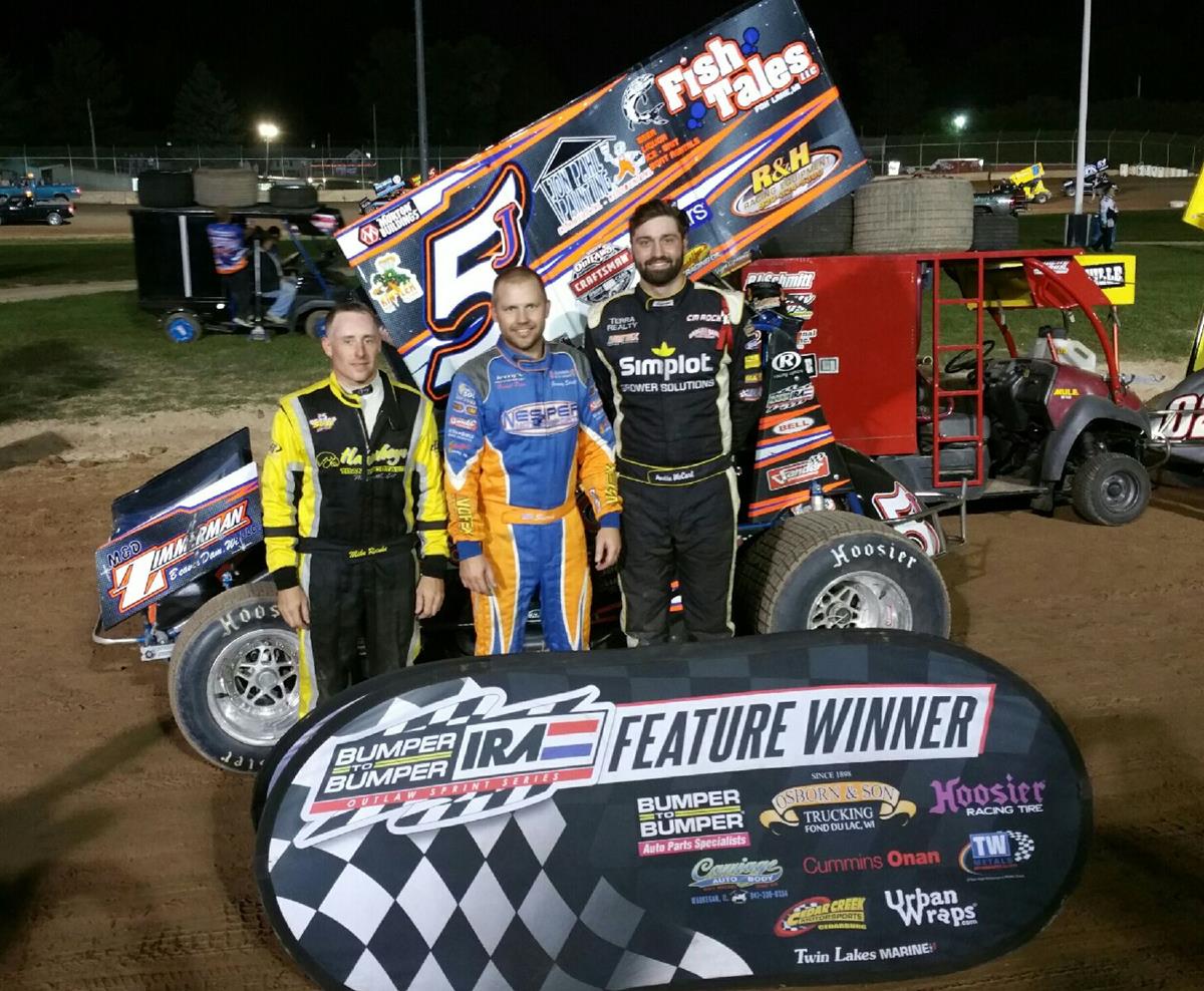 SCHULTZ DENIES MC CARL, COLLECTS CHECKERED IN BUMPER TO BUMPER IRA SPRINT ACTION AT PLYMOUTH DIRT TRACK!