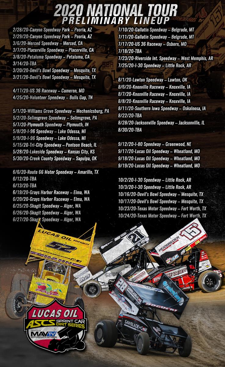 First Round Of 2020 Lucas Oil American Sprint Car Series Events Revealed