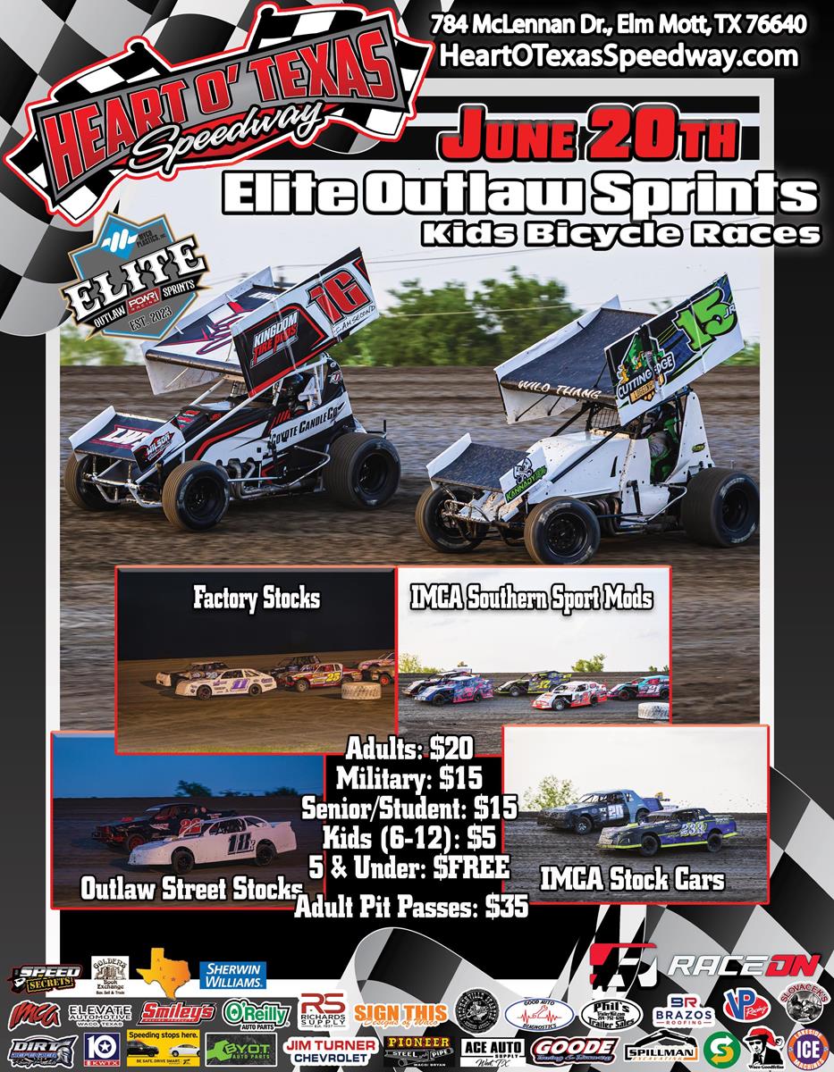 Elite Outlaw Sprints - Kids Bicycle Races 6/20/25