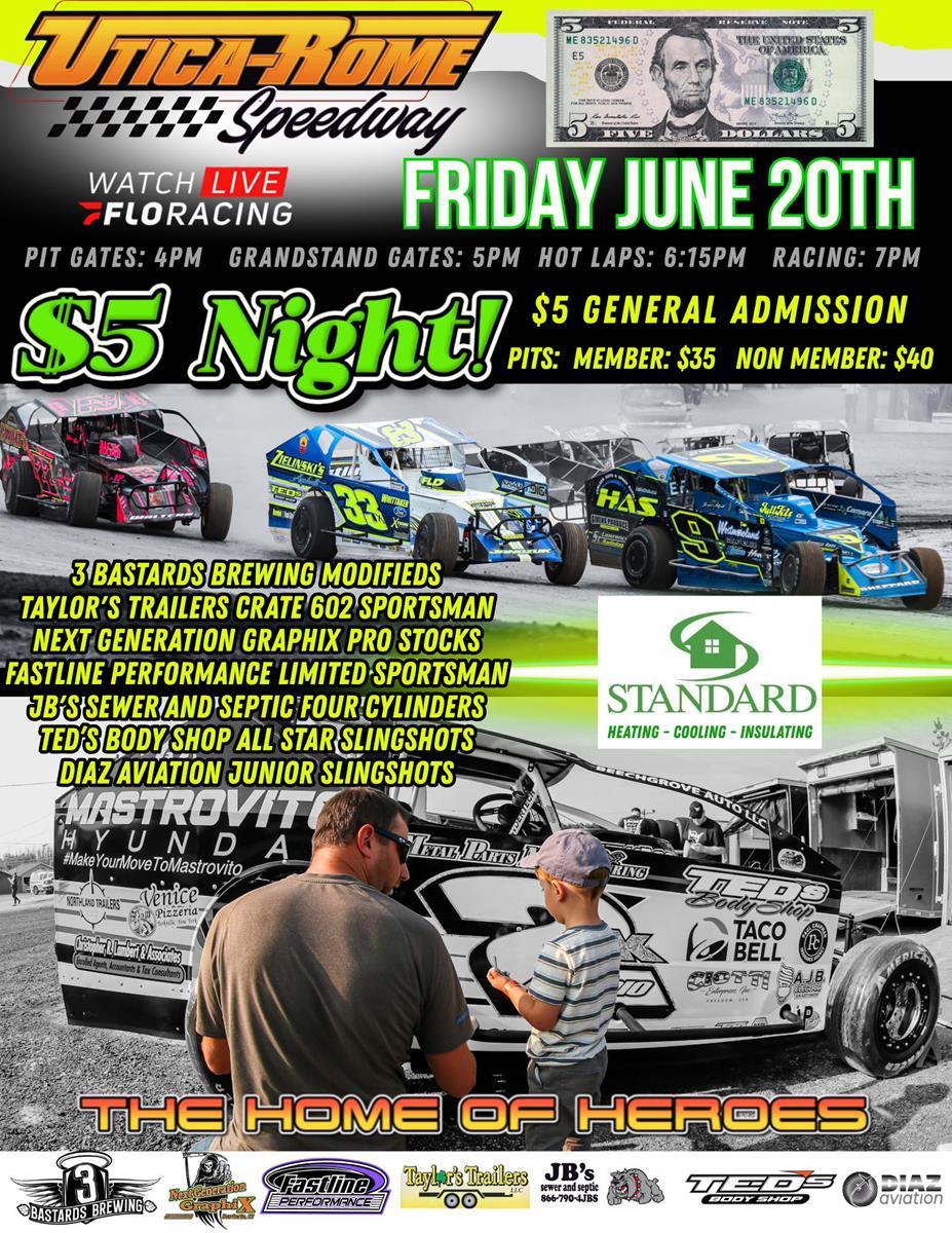 $5 General admission Friday June 20th!