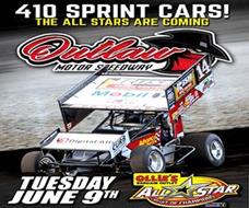RESCHEDULED TUES. JUNE 9TH - Tony Stewart, Kyle Larson & the All Star 410 Sprints Head to Outlaw Motor Speedway!