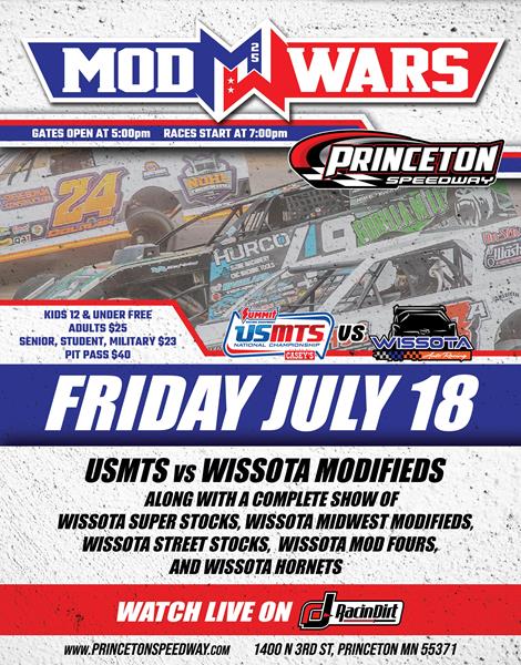 July 18 - USMTS Comes to Princeton Speedway for Mod Wars!