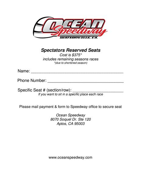 2023 Spectators Reserved Seat application
