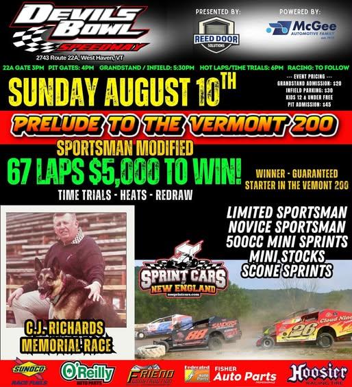 Reed Door Solutions "Prelude to the 200" C.J. Richards Memorial Race on Sunday!