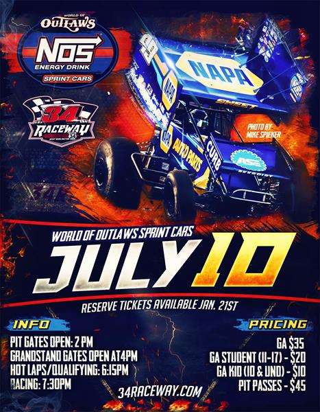 Wold of Outlaw NOS Energy Drink Sprint Car Tickets on Sale NOW!