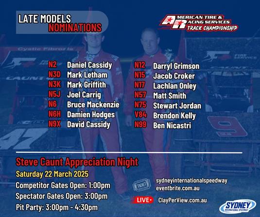Other Nominations Are In - Steve Caunt Appreciation Night