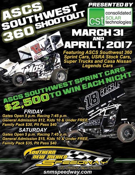 Coming Up: A $5,000 Weekend At The Southern New Mexico Speedway For ASCS Southwest Region