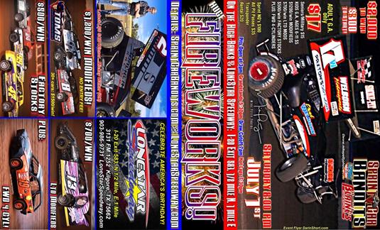 6/24 LoneStar Rained Out; 7/1 NCRA SPRINT CAR BANDITS, TOMS EAST & HUGE FIREWORKS - 8pm!