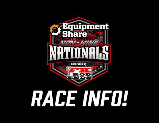 Equipment Share Non Wing Nationals Presented by FK Rod Ends Race Day Info