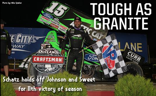 Schatz Outduels Johnson for 11th Victory of Season at Granite City Speedway