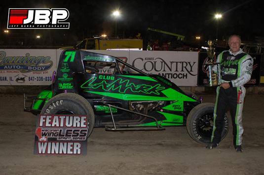 Schenck Sweeps wingLESS Portion of World of Outlaw Show at Wilmot Raceway