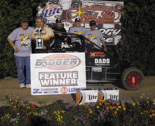 "Olson edges Hatton by one-car length for Angell Park victory"  "First win at APS for Olson in twenty-one years!”