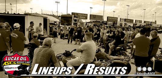 Lineups / Results - Lucas Oil Speedway (Hockett/McMillin Night 2)