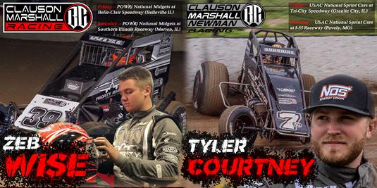 Split Weekend on Tap as Wise Runs POWRi Midgets in CMR No. 39BC and Courtney Competes with USAC Sprints in CMNR No. 7BC!