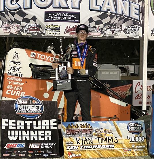 Ryan Timms Earns $10,000 USAC Victory at Jefferson County Speedway