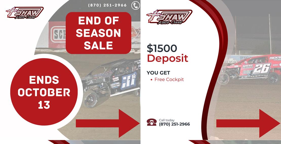 2023 Shaw Race Cars End of Year Sale Announced!