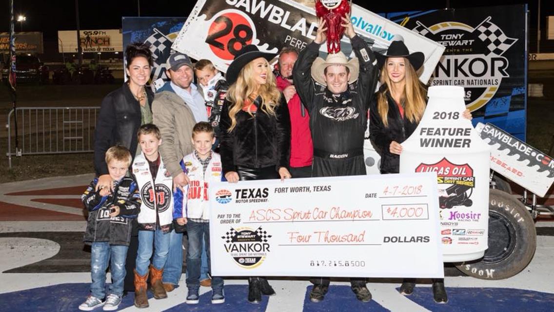 Brady Bacon Bags 14th-Career ASCS National Victory Driving for James Cooper at Texas Motor Speedway!