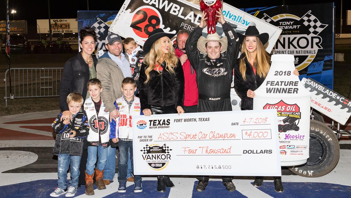 Brady Bacon Victorious With Lucas Oil ASCS At Texas Motor Speedway
