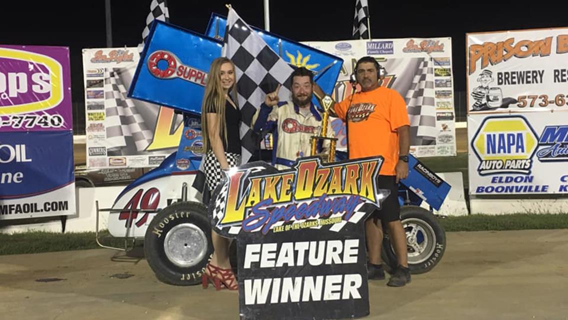 Bowers leads big field of Midwest Lightning Sprints to checkered flag at Lake Ozark Speedway