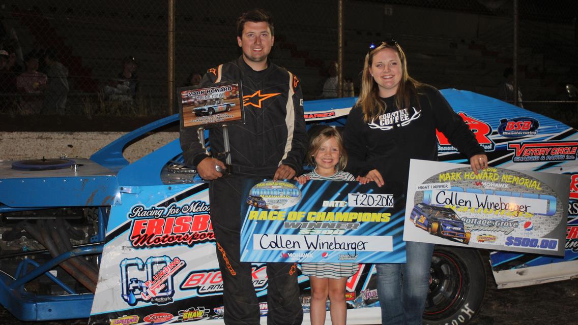 Collen Winebarger Wins Night One Of Mark Howard Modified Nationals; Braaten And Schmidt Also Victorious