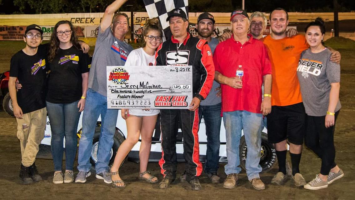 Harris, McGehee, Cartwright, And Family McSperitt Top Thrilling Night At Creek County Speedway