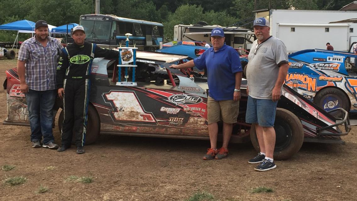 Ethan Dotson Wins CGS Wild West Modified Shootout Feature With Late Race Pass