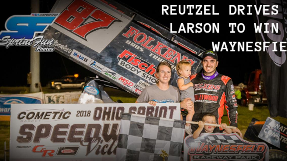 Aaron Reutzel drives by Kyle Larson to claim round three of Cometic Gasket Ohio Sprint Speedweek presented by C&amp;R Racing at Waynesfield