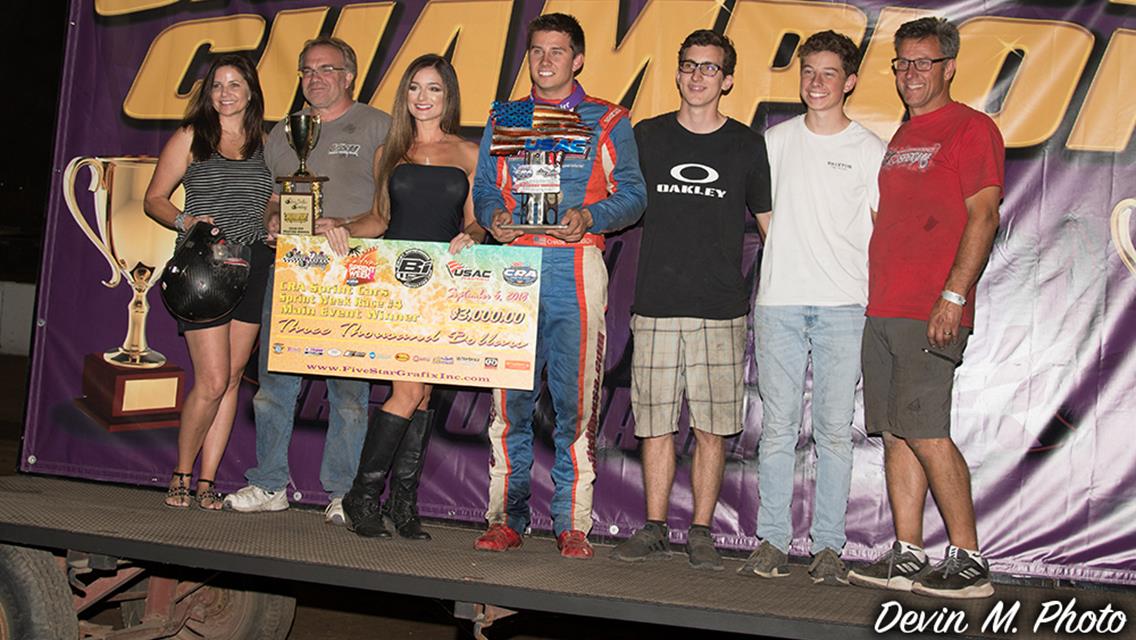 Chase Johnson Earns First Career Non-Wing Sprint Car Win During USAC/CRA California Sprint Week