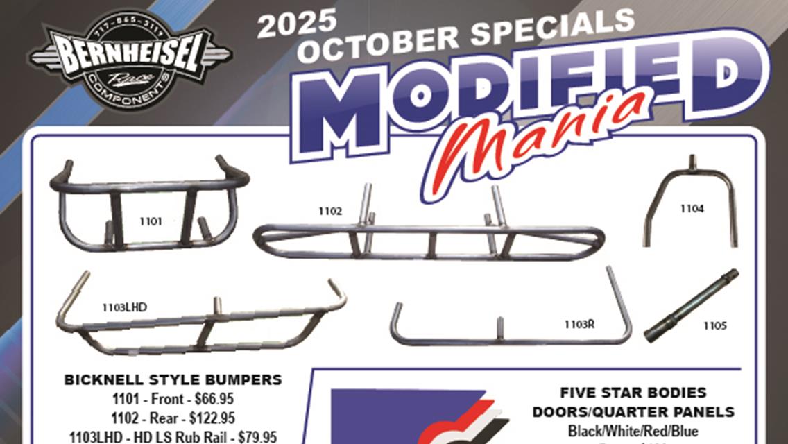 October Specials from Bernheisel Racing Components Are Here!