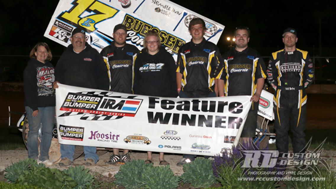 RACING RESUMES! BALOG EXTENDS WIN STREAK IN BUMPER TO BUMPER IRA OUTLAW SPRINTS WITH PLYMOUTH VICTORY