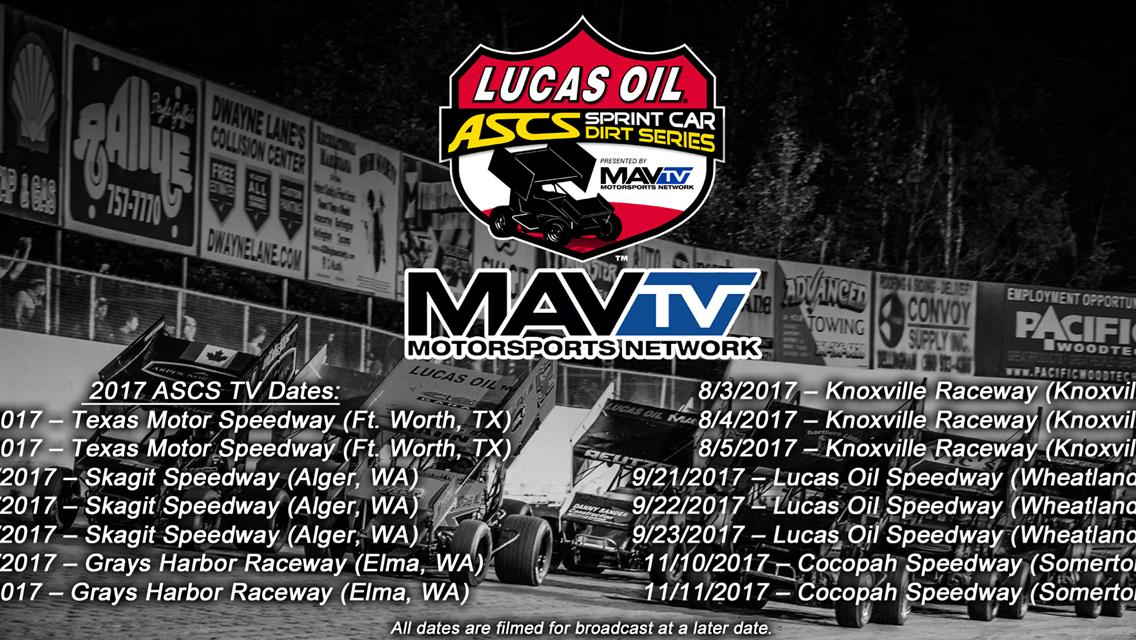 MAVTV Motorsports Network to Air 15 Lucas Oil ASCS Events in 2017