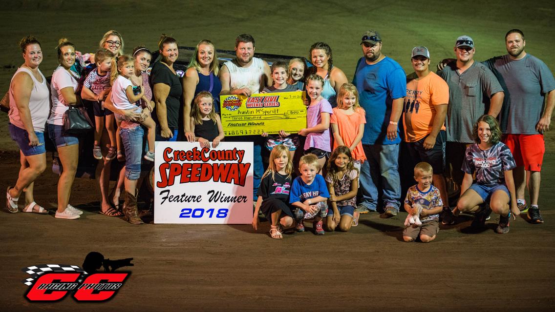 McSperitt Up To Eight Wins At Creek County Speedway As Walker, Tyre, Longacre, and York Return To Victory Lane