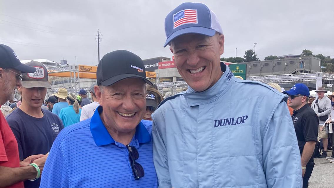 Ken meeting Justin Gurney at WeatherTech Raceway Laguna Seca on Saturday, August 16.