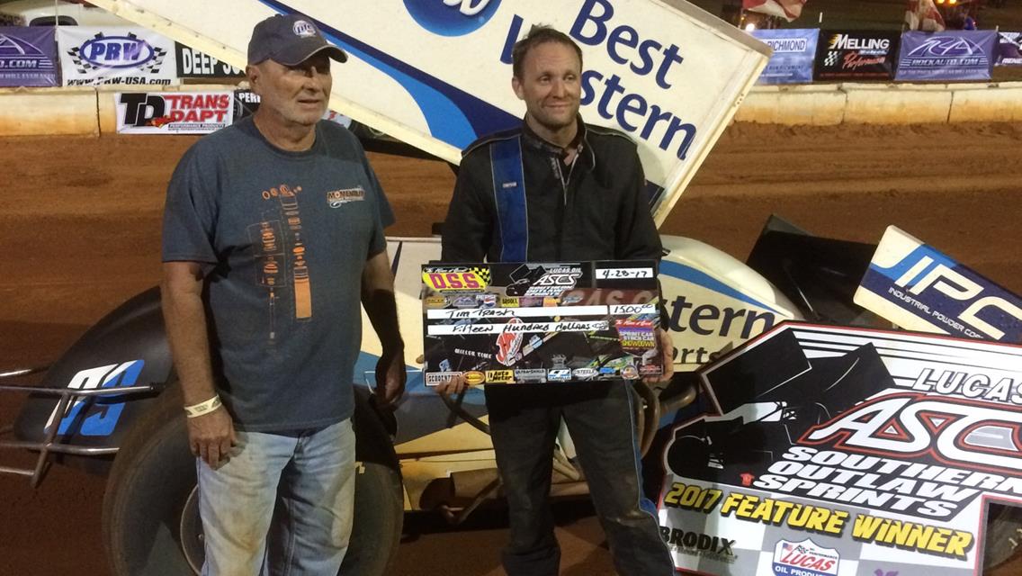 Thrash Digs Deep For Lucas Oil ASCS Southern Outlaw Sprint Triumph