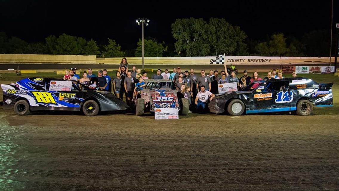 Harris, McGehee, Cartwright, And Family McSperitt Top Thrilling Night At Creek County Speedway