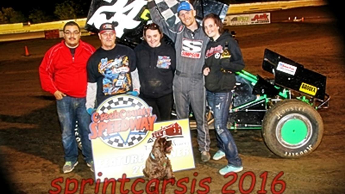 Carroll, French, Phillips, Wolfe and Denton Capture Feature Event Wins Saturday Night at Creek County Speedway