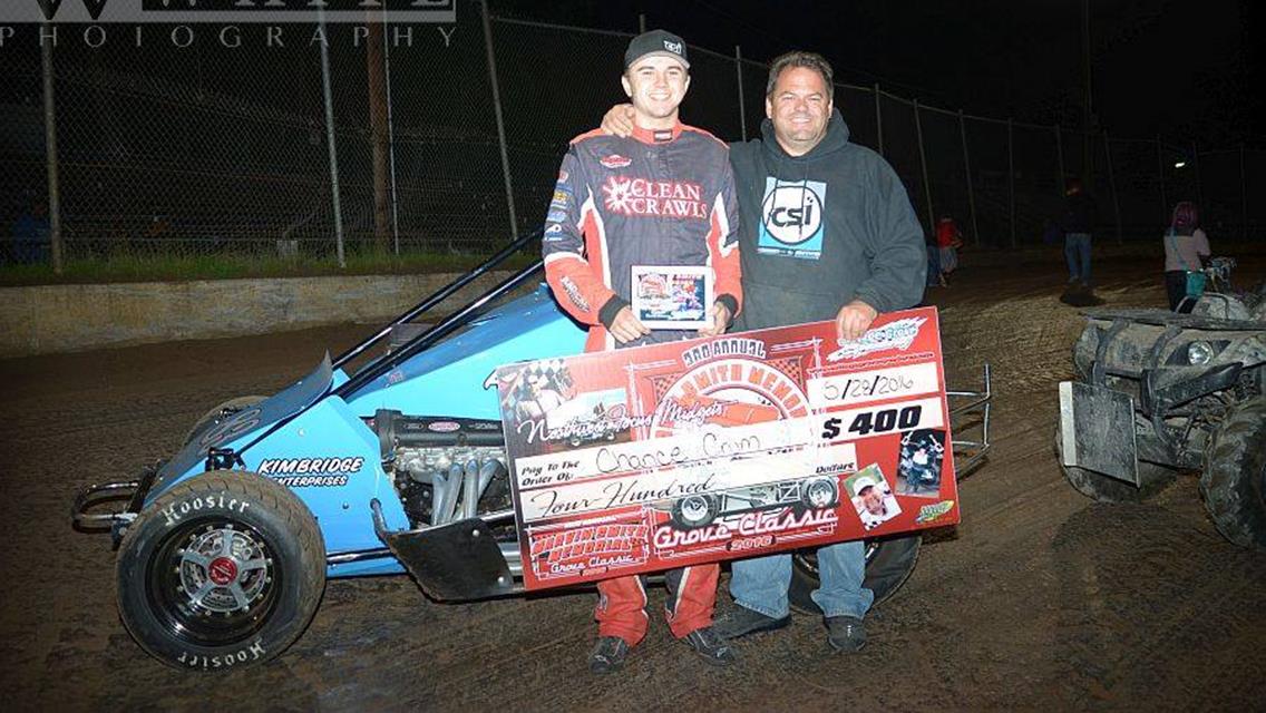 Chance Crum Makes Late Race Pass To Win Cottage Grove Northwest Focus Midget Series Race