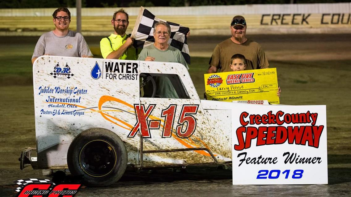 Kevin McSperitt Up To Eight Wins At Creek County Speedway With Danny Smith, Joe Wright, Larry Pense, and Robert Scott On Top